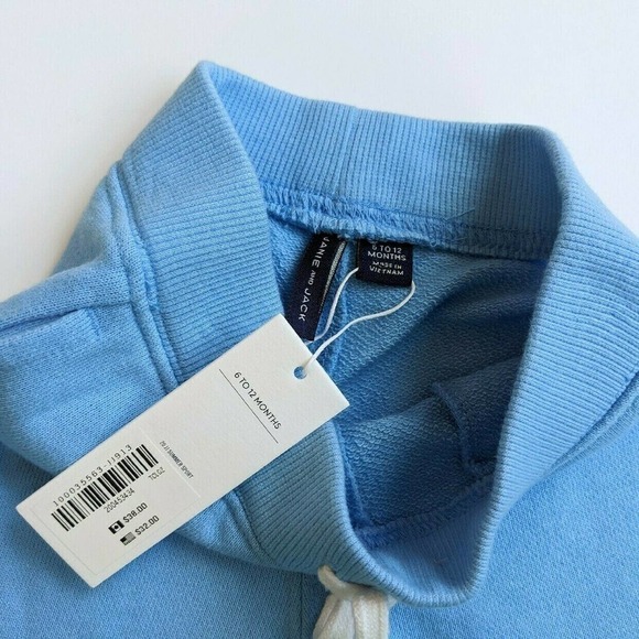 Janie Jack Sweat Shorts 12m Blue - Picture 3 of 3